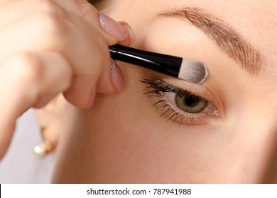 Female Eyelids Eye Shadow Brush Beauty Macro