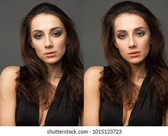 Female Face Before After Retouch On Stock Photo 1015123723 | Shutterstock