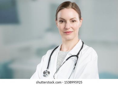 Smiling Female Doctor Folder Uniform Standing Stock Photo (Edit Now ...