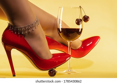 wine colour high heels