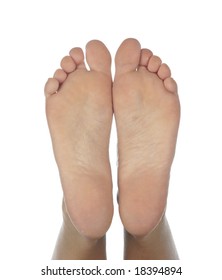 Female feet on a white background - Shutterstock ID 18394894