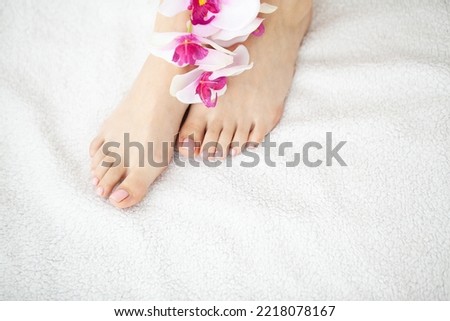 Female Feet at Spa Salon on Pedicure Procedure.
