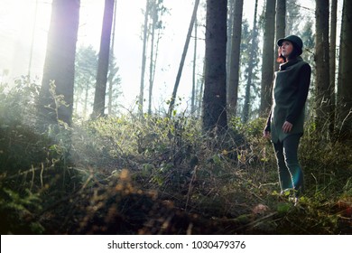 Female Forester Deep In The Woods