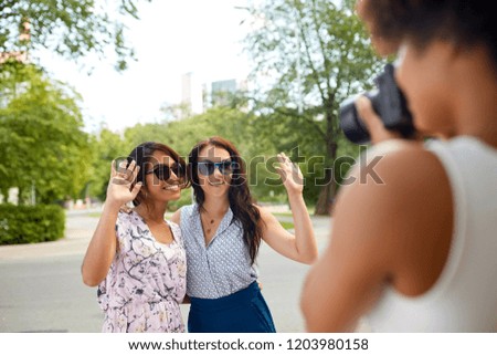 Similar – Image, Stock Photo Happy photographer is taking a photo