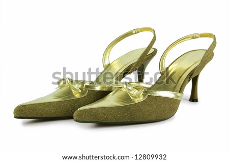 female gold shoes
