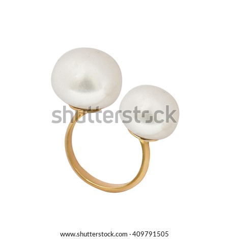 female golden finger ring parls stock photo edit now 409791505
