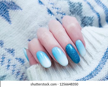 female beautiful manicure sweater