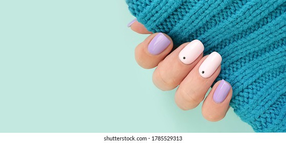 Female Hand Beautiful Stylish Manicure Sweater