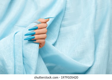 Stiletto Blue Nails High Res Stock Images Shutterstock