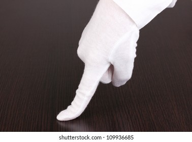 white dusting gloves