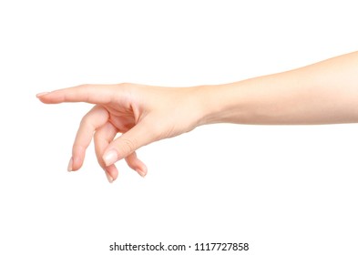 Female hand empty showing on white background isolation - Shutterstock ID 1117727858