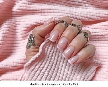 Coloring Female Manicure Knitted