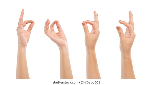 Female hand gesture isolated on white background, clipping path. - Powered by Shutterstock