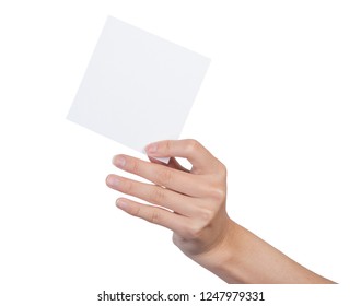 Closeup Hand Man Hold White Paper Stock Photo (Edit Now) 680487895