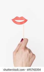 Female Hand Holding Lips Photo Booth Prop