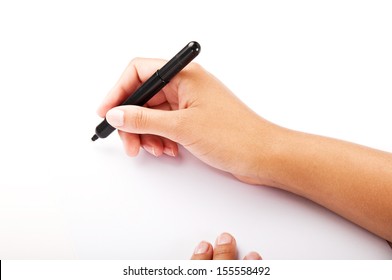 Female Hand Holding A Pen