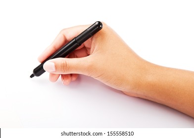 Female Hand Holding A Pen
