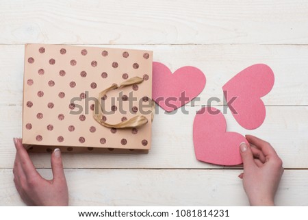 Female Hand Holding Pink Heart Paper Stock Photo Edit Now