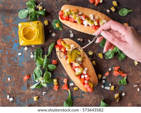 Similar – Image, Stock Photo two female hands holding a round wooden hoop