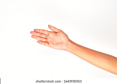 Female Hand Isolated On White Background, Slap Isolated