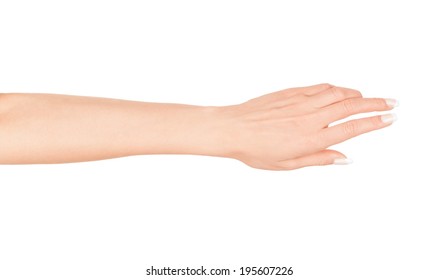 Female Hand  Isolated White Background