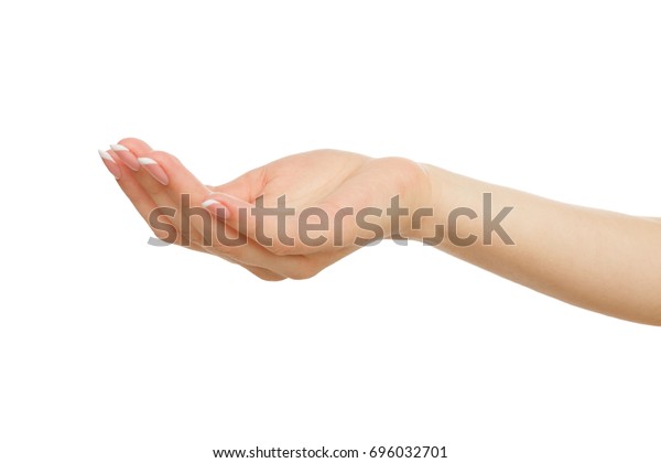 Female Hand Keeping Empty Cupped Palm Stock Photo 696032701 Shutterstock