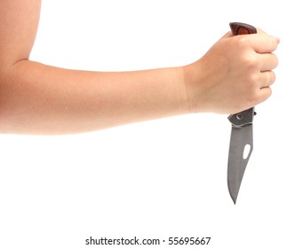 Female Hand With Knife.