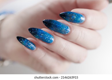 black blue  nails