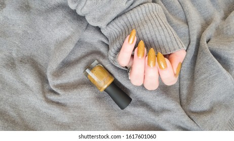 and manicure mustard yellow
