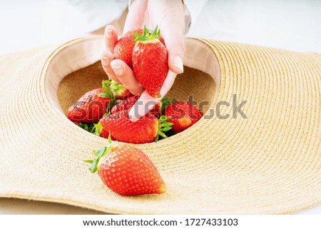 Similar – Foto Bild Pick juicy red strawberries