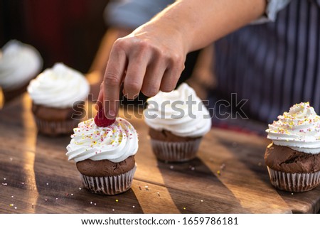 Similar – Foto Bild Herstellung von Muffins für die Weihnachtszeit