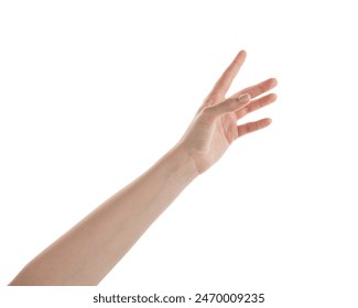 Female hand reaching something isolated on white - Powered by Shutterstock