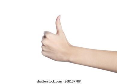 Female Hand Showing Thumbs Up Sign