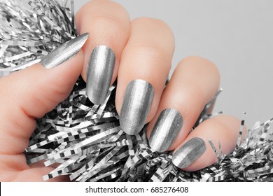 silver nail polish