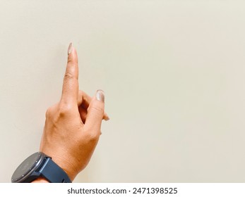 Female hand wearing a smartwatch on white background - Powered by Shutterstock