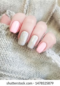 hands gray manicure female