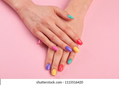 Multicolored Nails Images Stock Photos Vectors Shutterstock