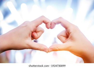 Female Hands In The Form Of Heart On A Light Background