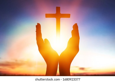 Female Hands Holding Lights Cross Stock Photo 1680923377 | Shutterstock