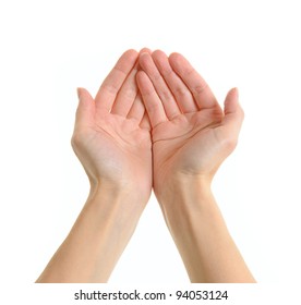 Female Hands Isolated On White Background