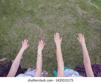 Female Hands Outstretched Forward View Above Stock Photo Edit Now