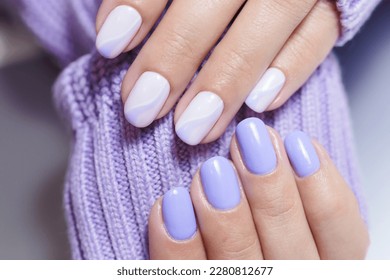 and Nail purple hands