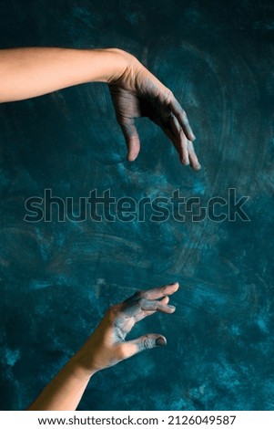 Similar – the hand of a woman touches the naked bottom of a statue