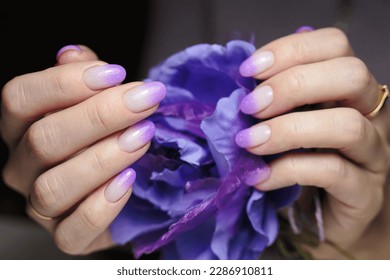 Artistic glitter nail manicure