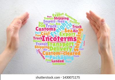 Female Hands Word Cloud Logistics Transportation Stock Photo 1430071175 ...