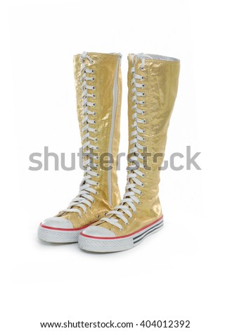 female high boots on the white background	