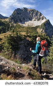 Female Hiker in the Alps