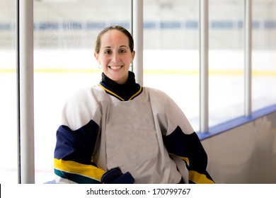 Female Ice Hockey Player After A Game