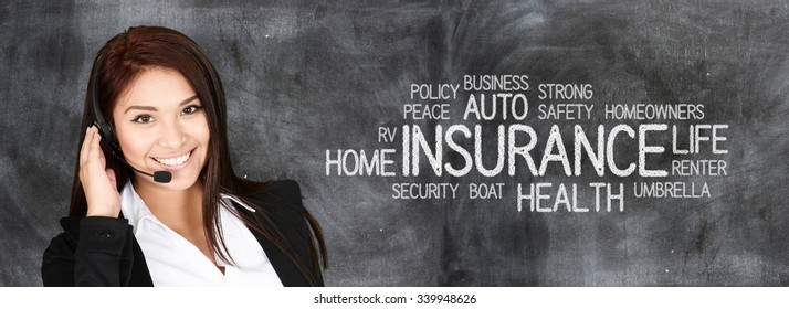 Female Insurance Agent Who Is Happy To Be Working