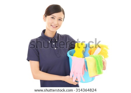 A female Janitorial cleaning service